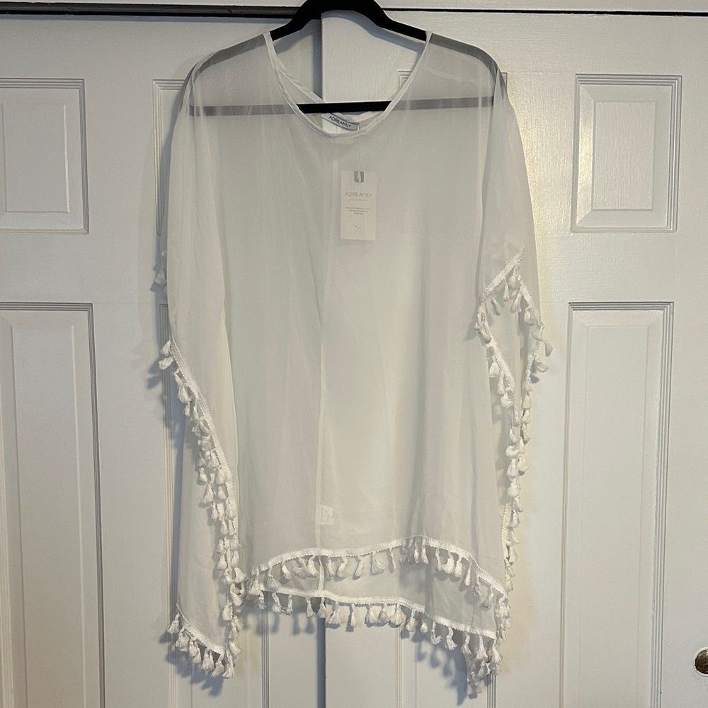 White Tassel Swim Coverup